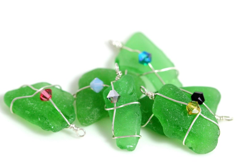 handmade components beadvamp Dark green seaglass Cape Cod sea glass sterling silver wrapped beach glass Jewelry supplies