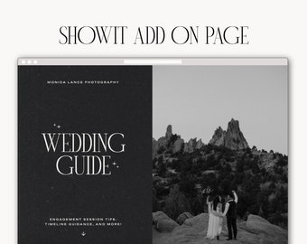 Modèle de guide de mariage | Photographe de mariage Site Web Showit