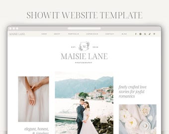 Modèle de site Web de photographe de mariage | Site de présentation de Maisie Lane