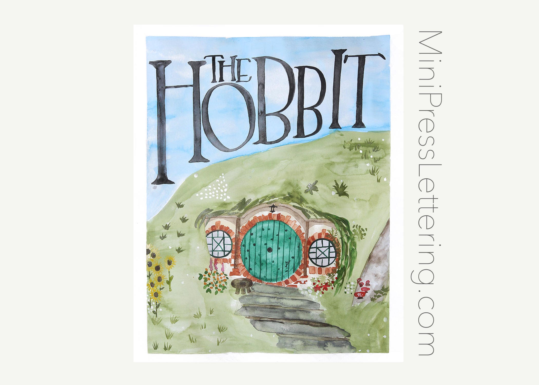 PRINTABLE Hobbit Art Print Book Cover Painting Bag End | Etsy