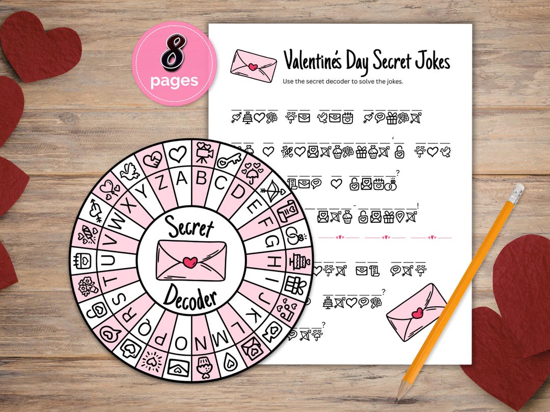 Hidden Message Valentines Activity, Secret Code Cipher Wheel - Etsy
