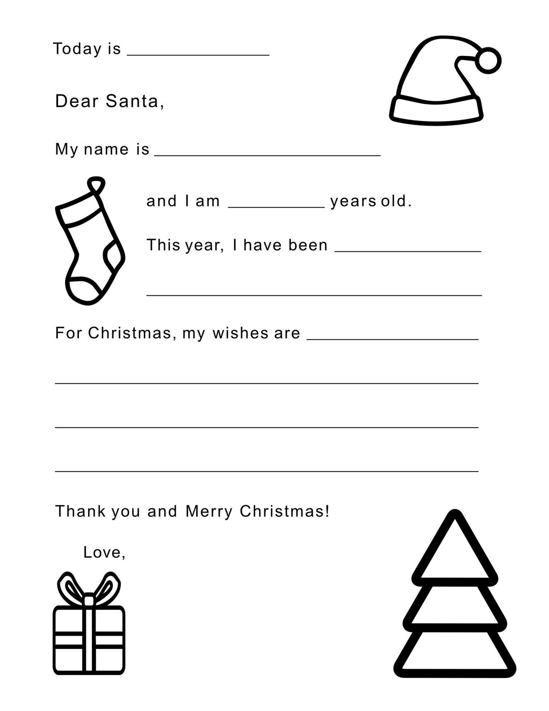 Dear Santa Letter Template For Kids Etsy dear-santa-letter-template-for-kids-etsy