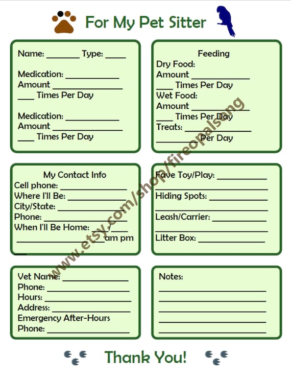 Pet Sitting Instructions Template from i.etsystatic.com