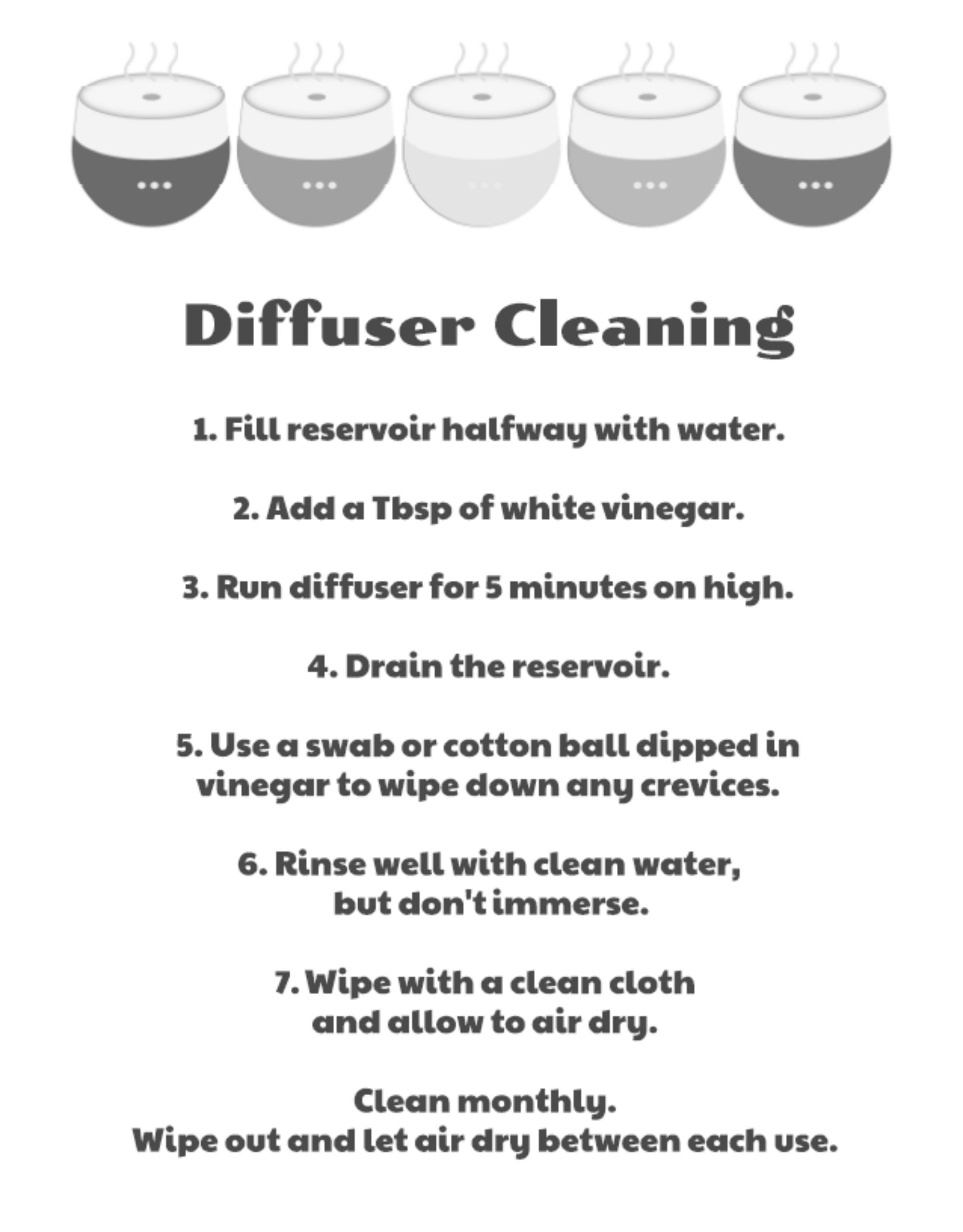 Diffuser Cleaning Guide Printable - Etsy