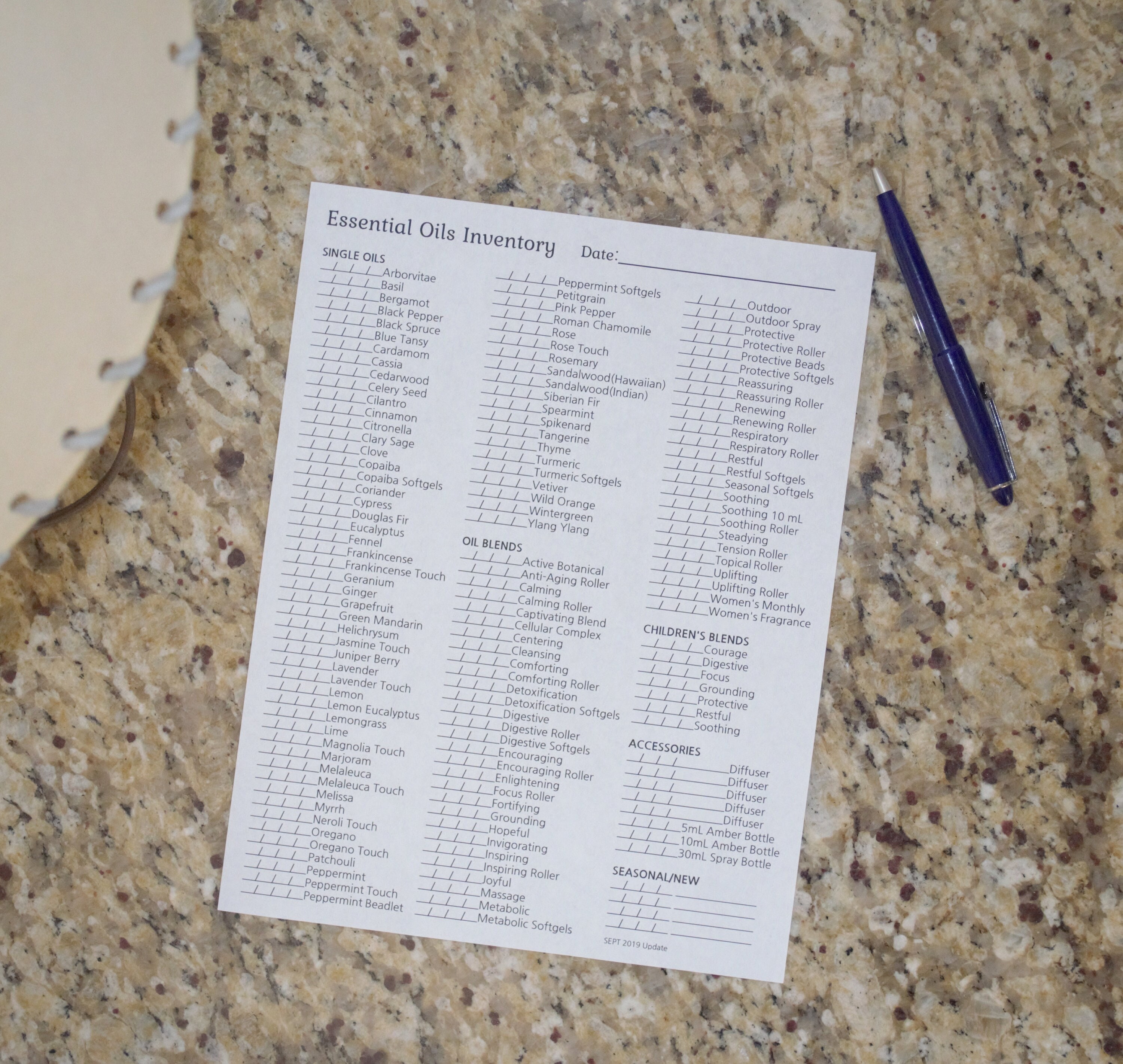 2023 DoTERRA Inventory Tracker Sheet Digital Printable Desert Naturals ...