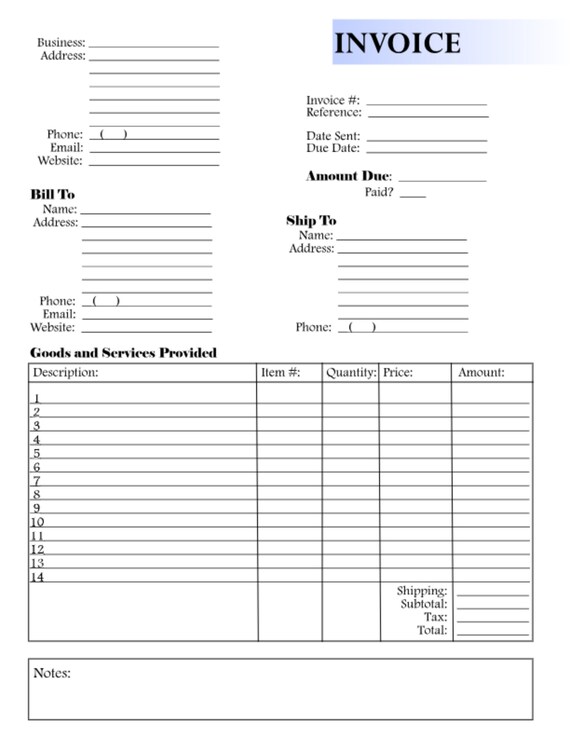 Invoice Template Fillable PDF Template Editable Forms's, 40 OFF