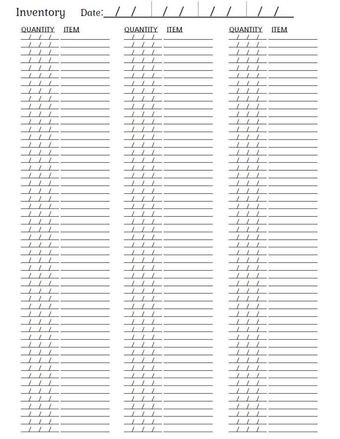 Inventory Sheet Printables for Small Business - Etsy