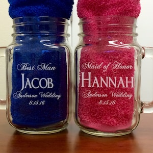 Personalized Mason Jar, Wedding Party Gifts, Groomsmen Gifts, Bridesmaids Gift, Wedding Favor, Mason Jar Personalized, Wedding Party Gift