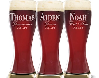 Tazza di birra personalizzata, Sposi regalo di nozze, Bomboniere di nozze Boccali di birra, Regalo degli sposi, Miglior uomo, Boccale di birra degli sposi, Boccale di birra inciso