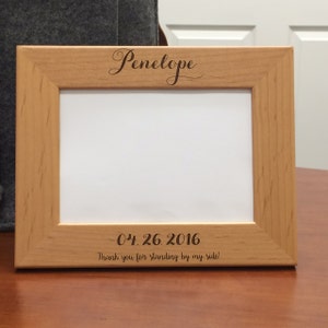 Personalized Bridesmaid Frame Bridesmaid Gift Wedding Bridal Party Frame, Bridesmaid Thank You Gift Maid of Honor Gift, Maid of Honor Frame