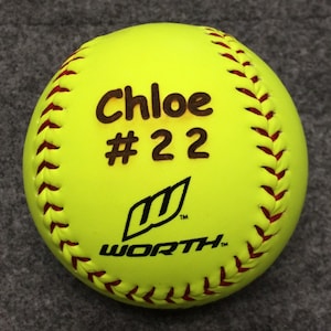 Engraved Softball, Custom Message Softball, Softball Coach Gift, Softball Gift Laser Engraved Ball Personalized Softball Birthday Graduation image 2