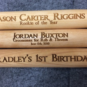 19" Personalized Baseball Bat, Ring Bearer Gift, Custom Engraved, Junior Groomsmen Bat, Ring Bearer Bat, Jr Groomsmen Gift, Engraved Bat