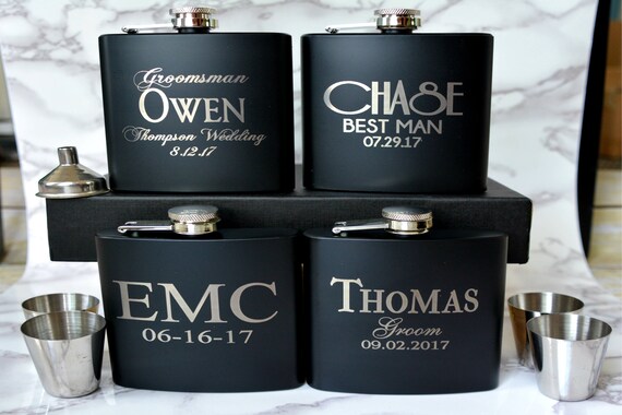 custom flask best man