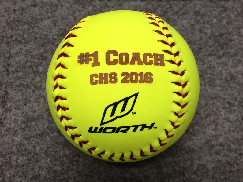 Engraved Softball, Custom Message Softball, Softball Coach Gift, Softball Gift Laser Engraved Ball Personalized Softball Birthday Graduation image 3