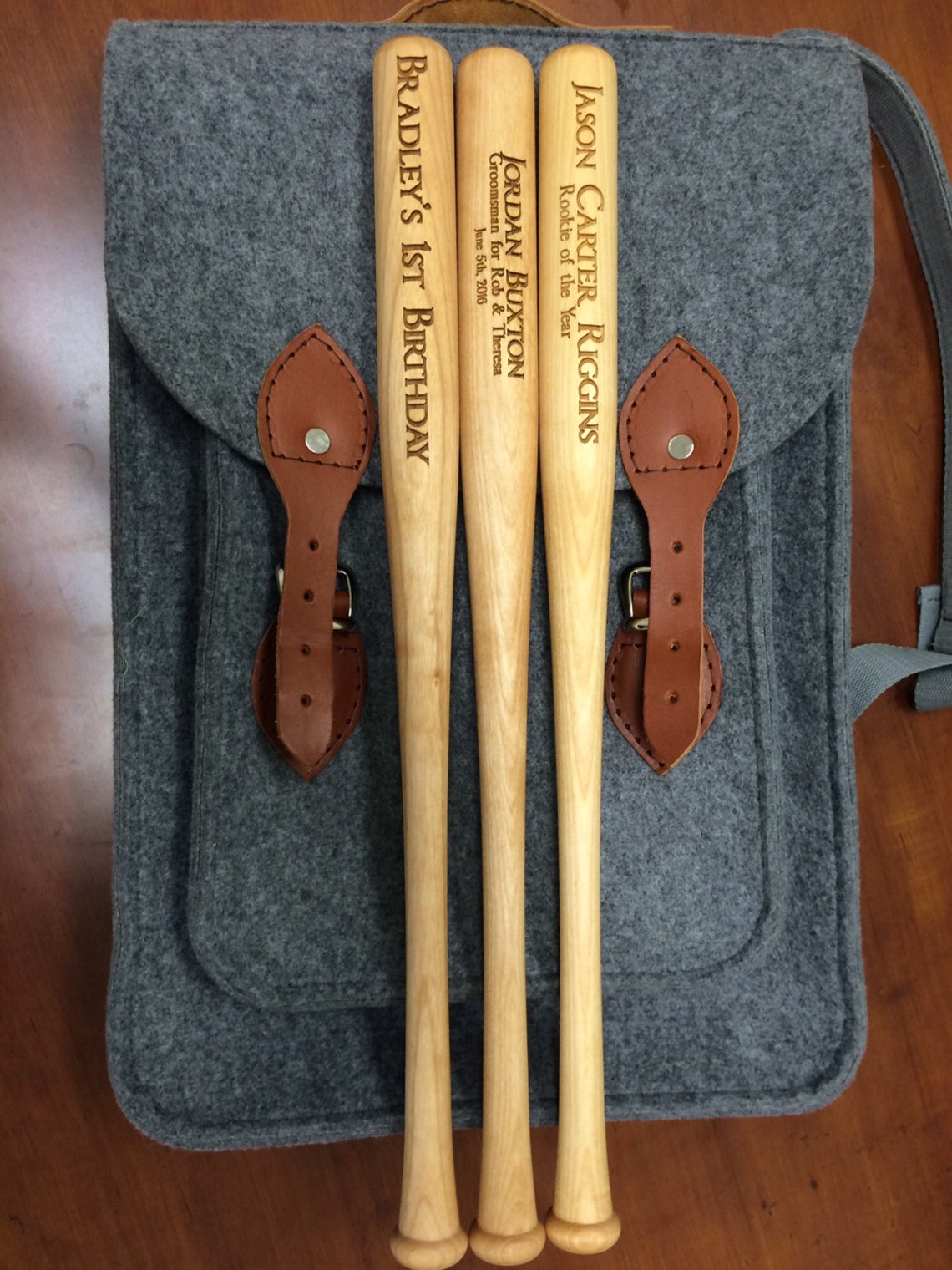 Ring Bearer Gift Personalized Wood Bats Engraved Mini Bats Etsy