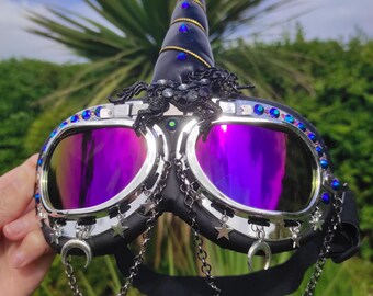 Pink Fur Sunglasses With Bee Festival Goggles EDM Burning  display picture 1
