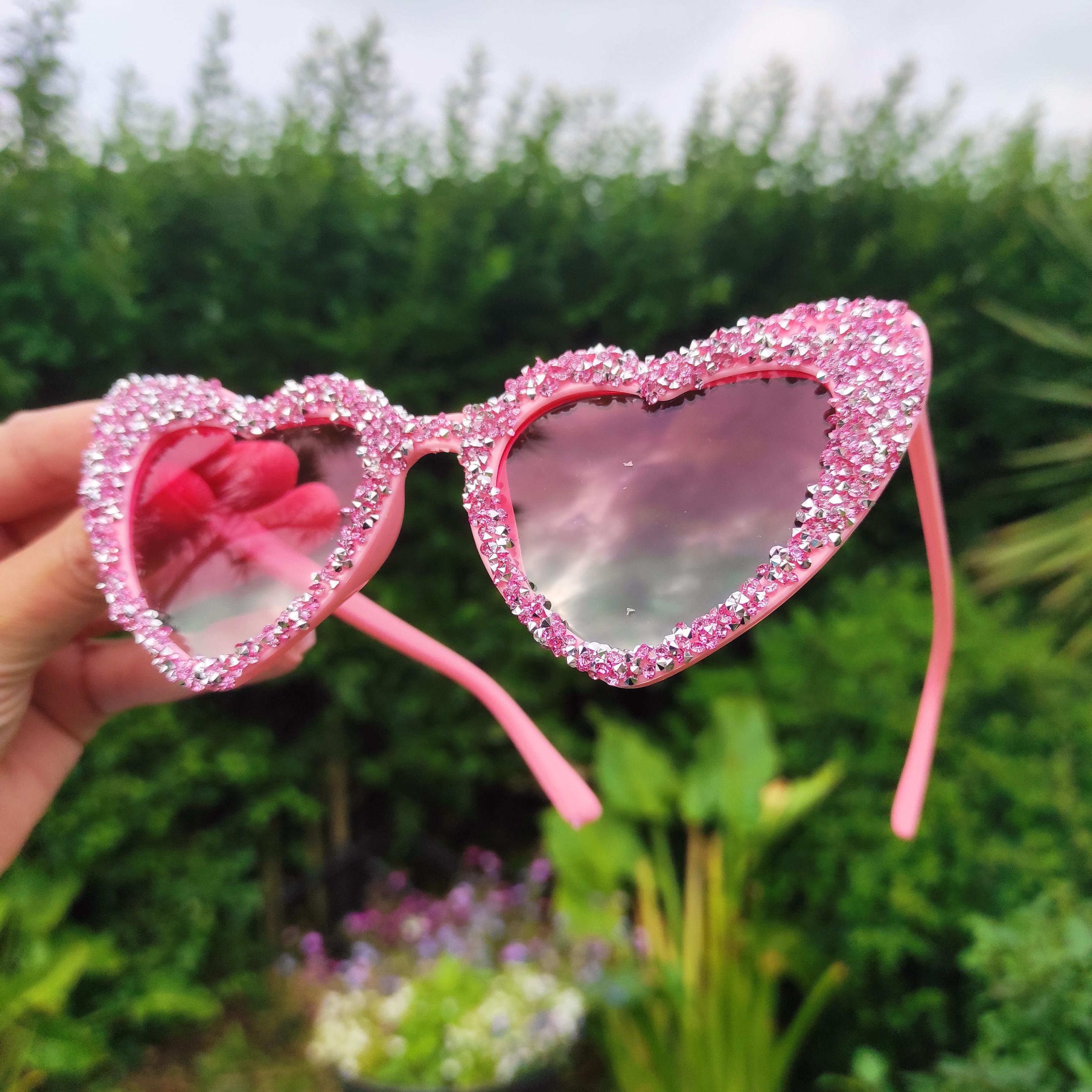 Heart-shaped Pink Sunglasses Festival Goggles Props Burning  display picture 3