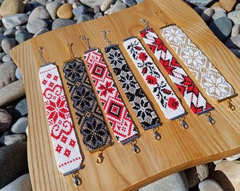 Ukrainian beaded bracelet For men women Ready to ship!