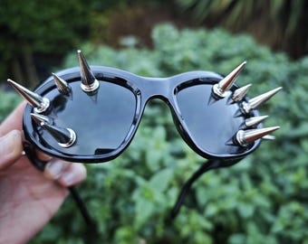 Black Studded Sunglasses – Punk Gothic Spike Shades, Alternative