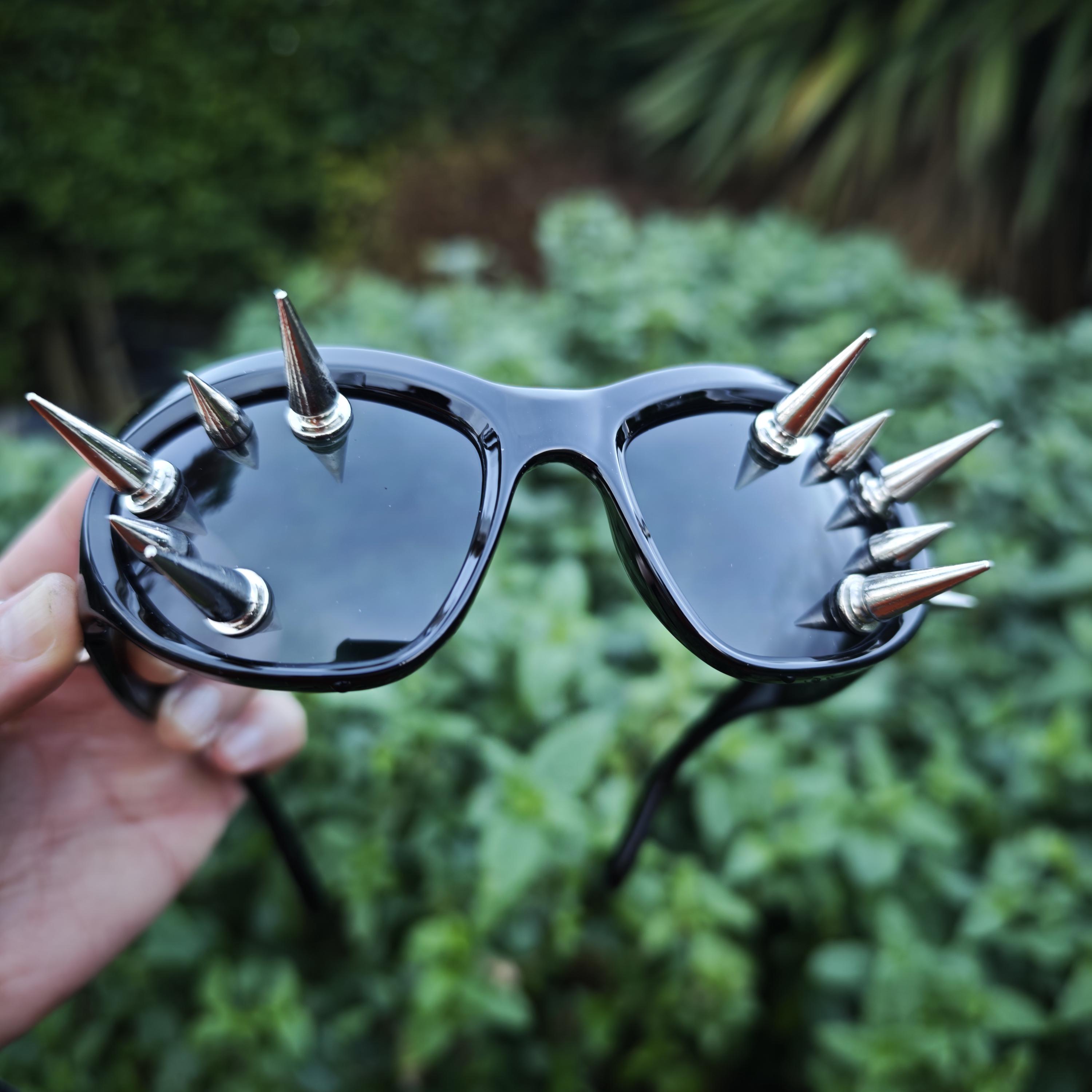 Black Studded Sunglasses – Punk Gothic Spike Shades, Alternative