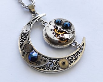 Moon jewelry necklace Ukrainian unusual gift Steampunk Steam punk Unique Vintage Gift For men women Ukraine shop