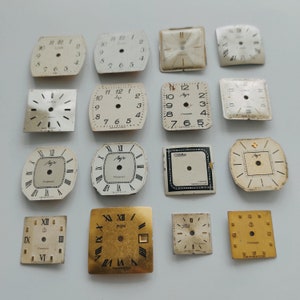 Watch faces, 16 pieces. Vintage Old Watch Parts, For Steampunk Altered Art Gear, or ScrapBooking #5003