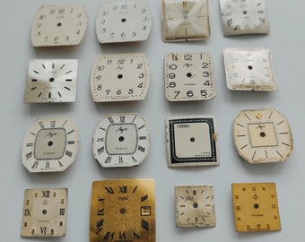 Urtavla, 16 delar. Vintage gamla klockdelar, för Steampunk Steampunk