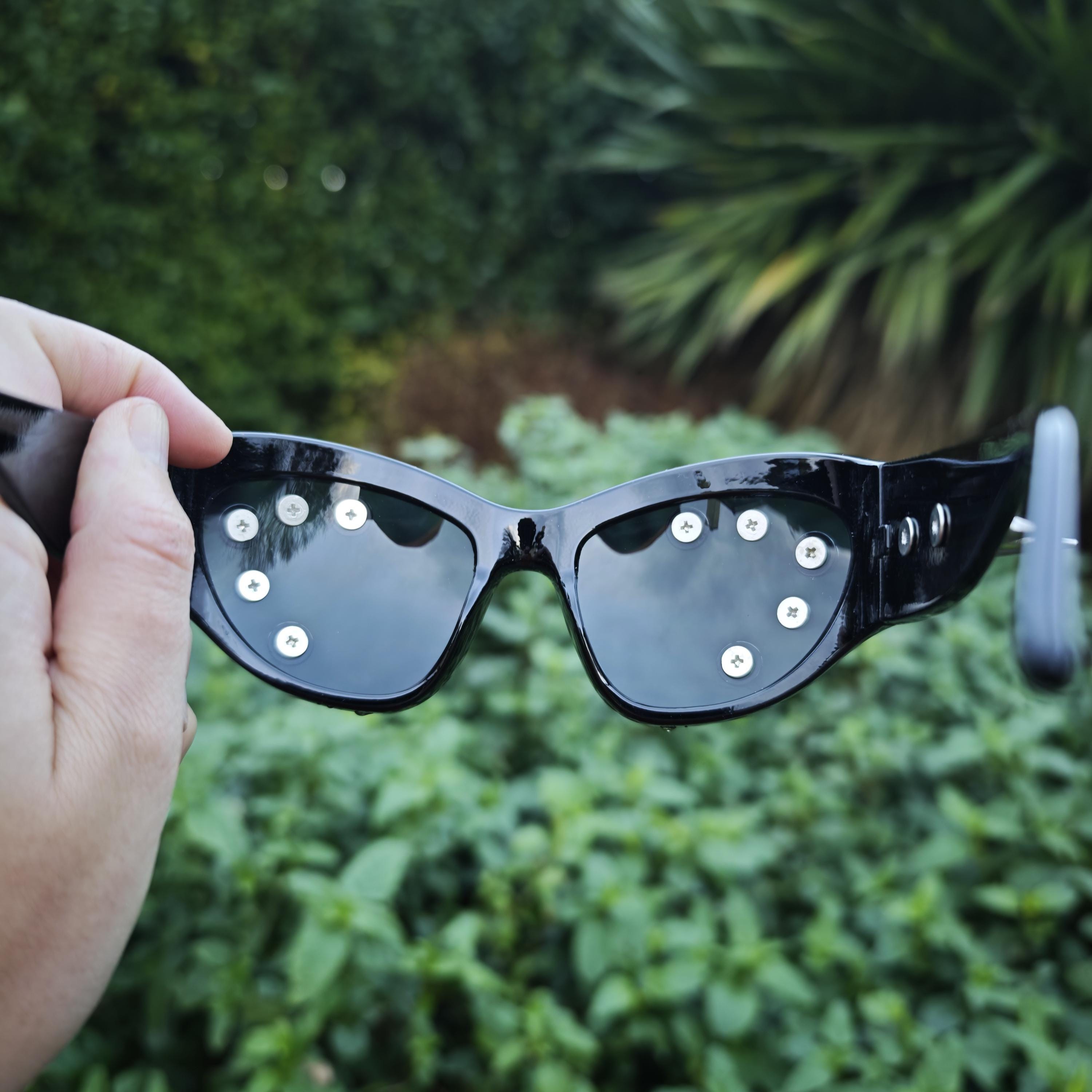 Black Studded Sunglasses – Punk Gothic Spike Shades 