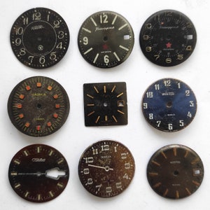 Watch faces set Real Round Steampunk lot decor Watches parts Steam punk crafting 9 pieces