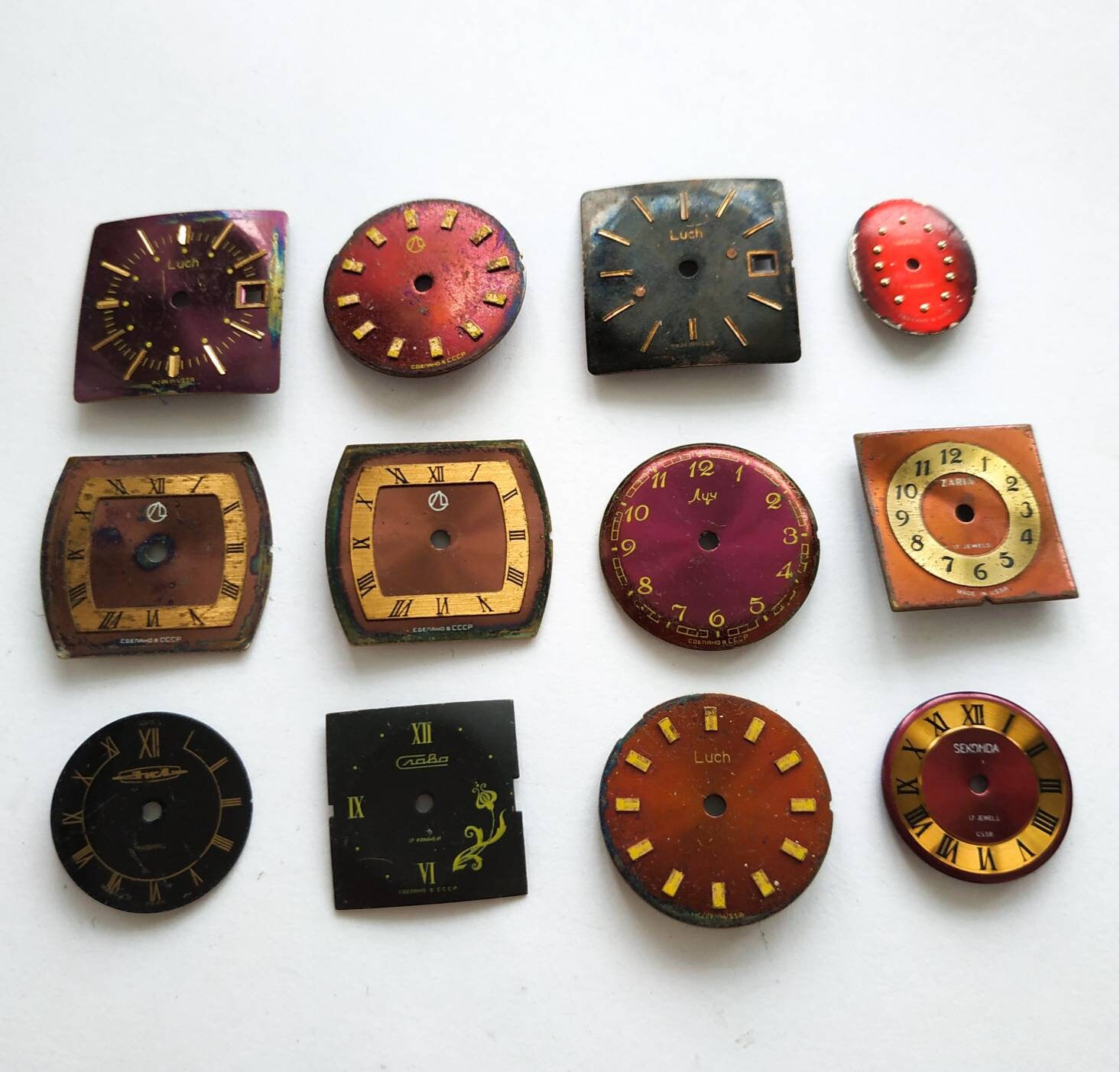 12 pieces. Vintage watch face From Old Watch Parts For Etsy