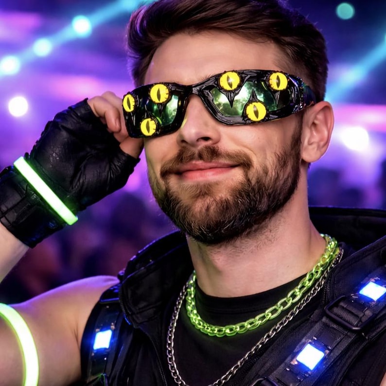 Cyberpunk Alien Eye Sunglasses, Futuristic Rave Glasses, Burning Man ...