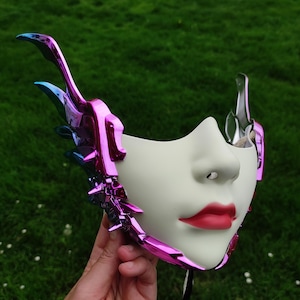 Cyborg mask Halloween Robot fantasy Wings Carnival costume Festival For men women