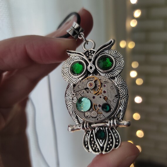 Buy Owl Necklace Jewelry Gift Steampunk Pendant Bird Fantasy