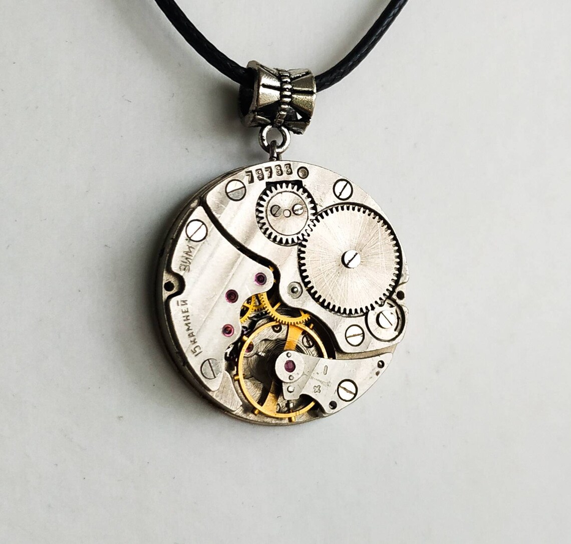 Steampunk round necklace Steam punk men Retro jewelry