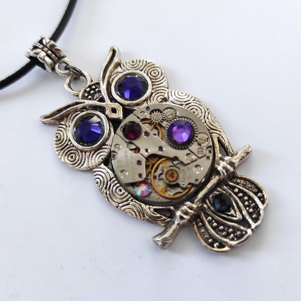 Hibou bijoux cadeau collier Steampunk pendentif oiseau fantaisie bijoux Totem pour femmes hommes petite amie Steam punk Vintage montre pièces hiboux