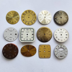 12 pieces Mix watch dials Watch faces Old parts Steampunk art pieces Steam punk supplies