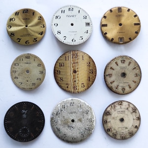 Real Metal Vintage Watch faces set Steampunk decor Watch parts Big Steam punk crafting 9 pieces