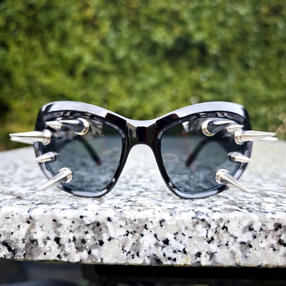 Black Studded Sunglasses – Punk Gothic Spike Shades, Alternative