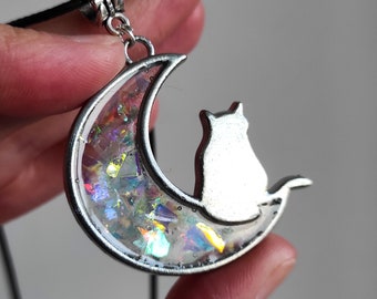 Joyería de luna Collar de gato Regalo para hombres mujeres