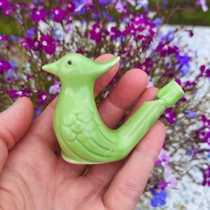 Ceramic green bird Whistle Nightingale Ukrainian musical instrument Souvenir Ukraine gift Home Decor Ukrainian seller