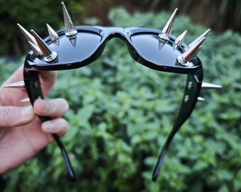 Black Studded Sunglasses – Punk Gothic Spike Shades, Alternative