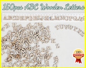 150pcs Abc Alphabet Letters Complete English Wooden Craft Scrapbooking MDF Wood Gift Card Making Embellishments Christmas Personalised Gift