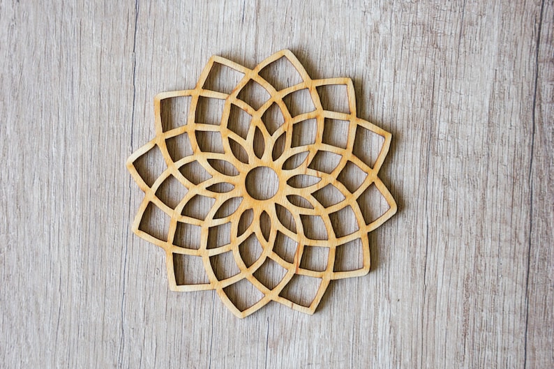 Lotus Torus Flower 4inch Wooden Shape Wooden Sacred Geometry Christmas Decoration Wall Art