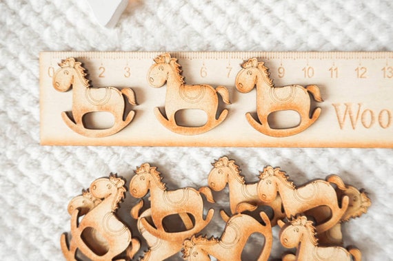 10x WOODEN HORSE BLANKS gift tag craft card embellishment scrapbook favours make
