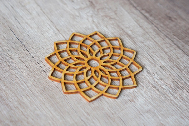 Lotus Torus Flower 4inch Wooden Shape Wooden Sacred Geometry Christmas Decoration Wall Art