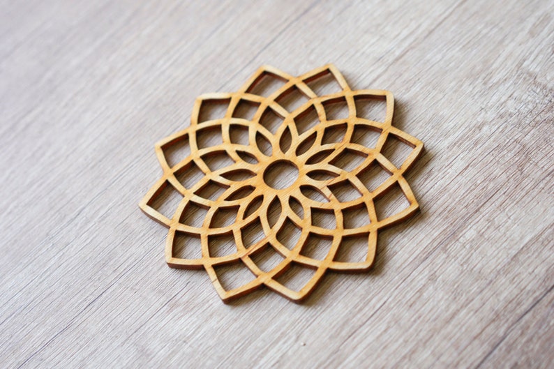Lotus Torus Flower 4inch Wooden Shape Wooden Sacred Geometry Christmas Decoration Wall Art