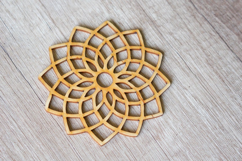 Lotus Torus Flower 4inch Wooden Shape Wooden Sacred Geometry Christmas Decoration Wall Art