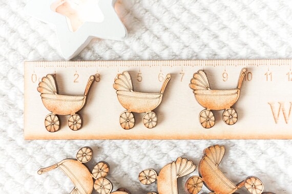 Wooden Pram Craft Project Ornament