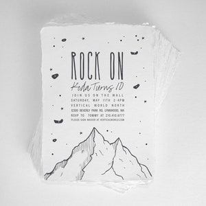 Rock Climbing Birthday Invite | Rock On | Climbing Gym Party | Unique | Stars | Mountains | Boy or Girl