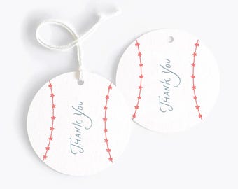 Etichette di ringraziamento per il compleanno All Star / Etichette per bomboniere della squadra di baseball / Rosso, bianco e blu / Etichette fai da te / Download immediato / Etichette regalo rotonde / Sport